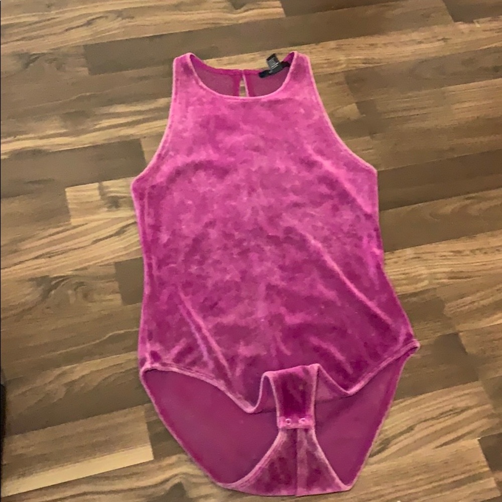 Super Cute Plum Velvety Bodysuit Top✨